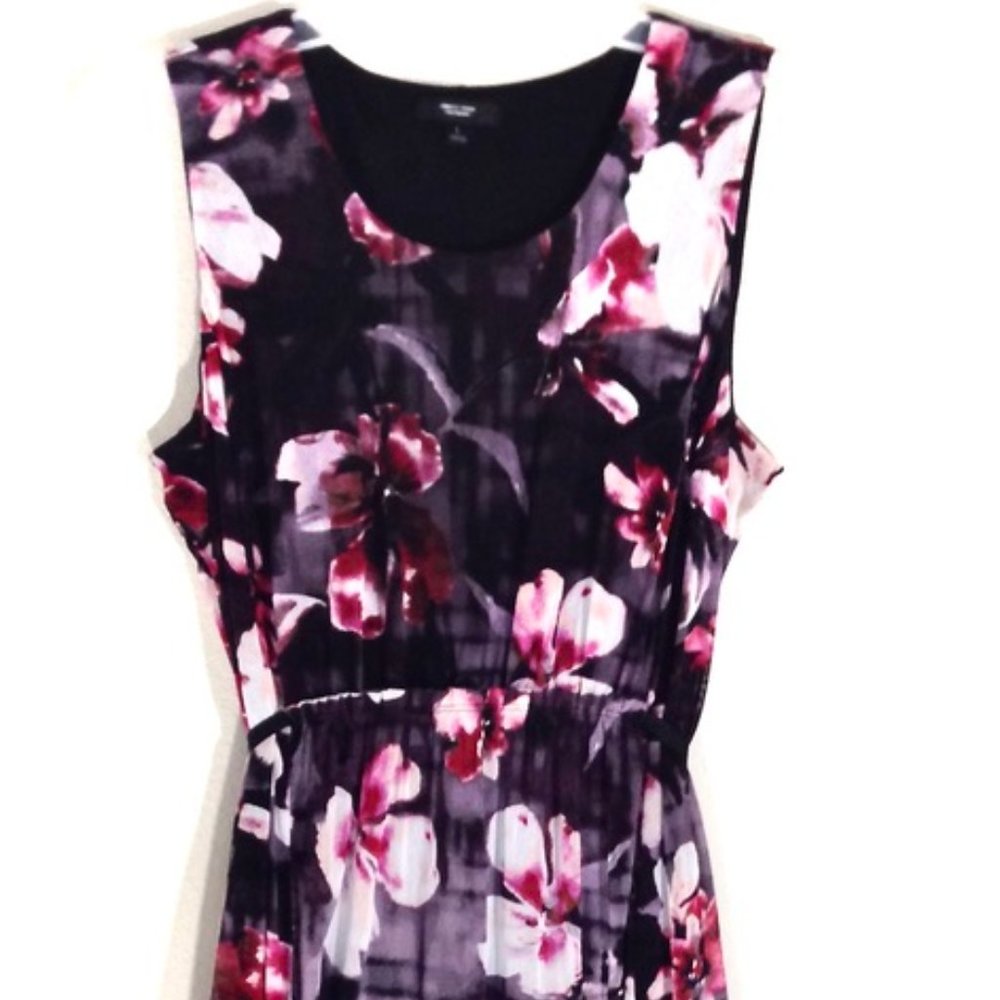 VERA WANG-Sheer Floral Layered Hi-Lo Dress - Picture 6 of 12